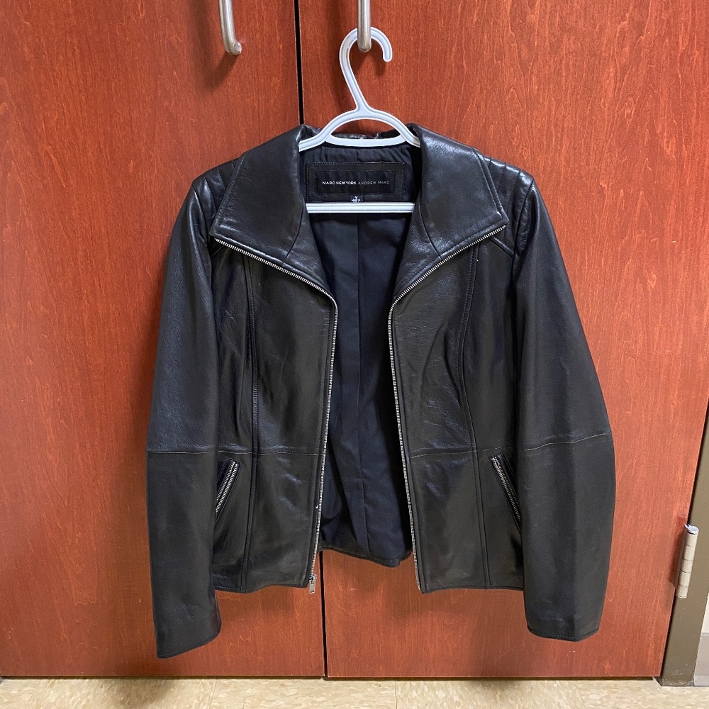 Andrew Marc New York black genuine leather jacket